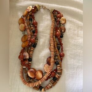 Stones and Shells Multi Strands Bohemian‎ Beach Babe Necklace